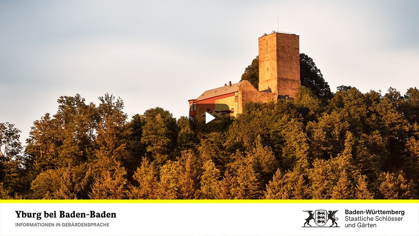 Startbildschirm des Filmes "Yburg bei Baden- Baden: Informationen in Gebärdensprache"